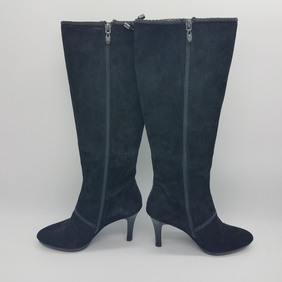 Tahari Gable Knee High Black Suede Dress boots 8M - Picture 4 of 8